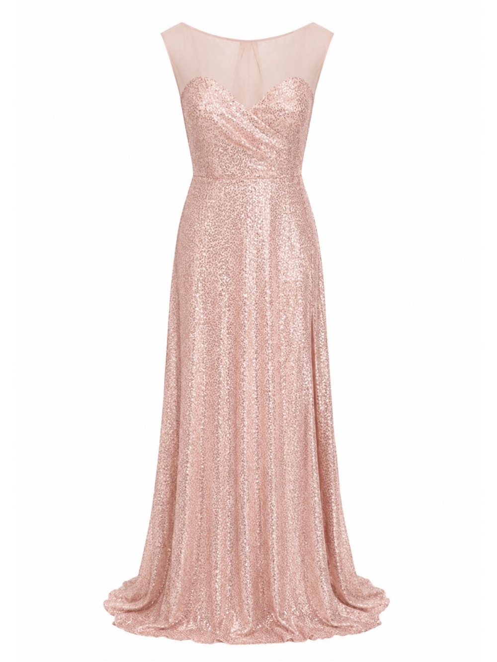 NWT Morilee Madeline Gardner Rose Gold Fitted Caviar Mesh Bridesmaids Dress 16